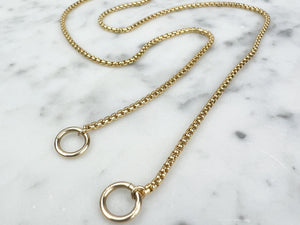 14k Gold Filled Carabiner Chain - 1.8mm Venetian Box Chain