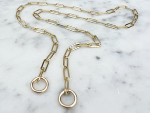 14k Gold Filled Carabiner Chain - 8.6mm Paperclip Chain