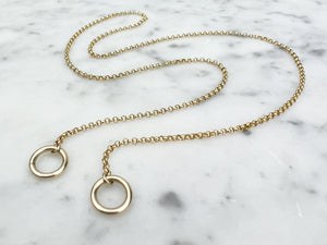 14k Gold Filled Carabiner Chain - Dainty 1.4mm Rolo Chain