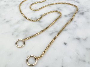 14k Gold Filled Carabiner Chain - 1.8mm Venetian Box Chain