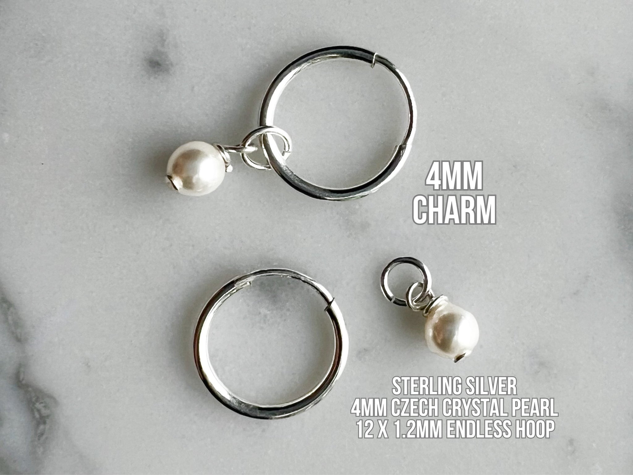 Sterling Silver Pearl Earring Charms