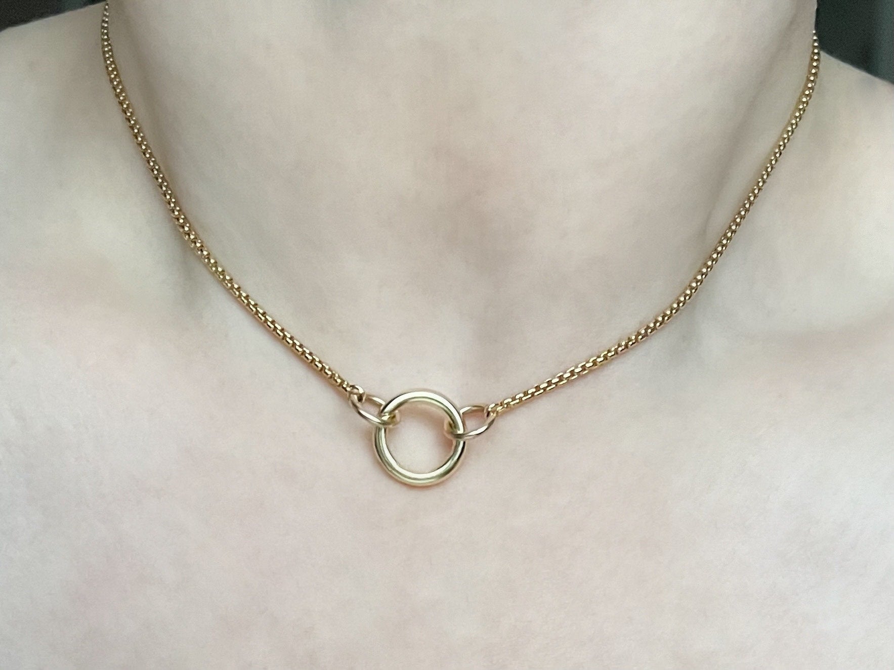 14k Gold Filled Carabiner Chain - 1.8mm Venetian Box Chain