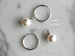 Sterling Silver Pearl Earring Charms