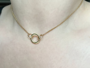 14k Gold Filled Carabiner Chain - Dainty 1.4mm Rolo Chain